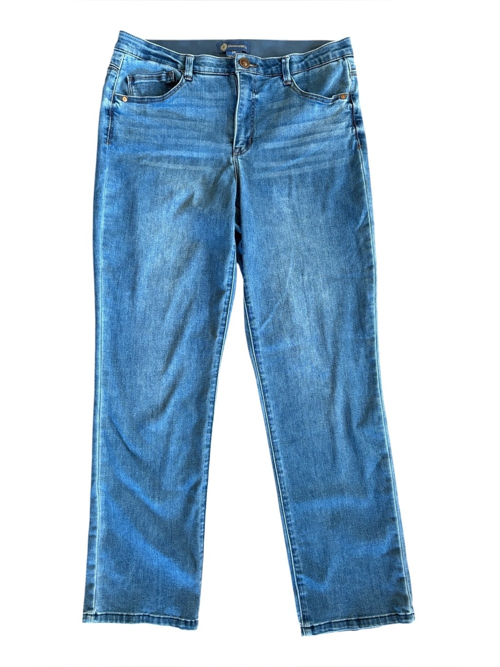 Democracy Ab Solution Blue Straight Leg Jeans Size 14